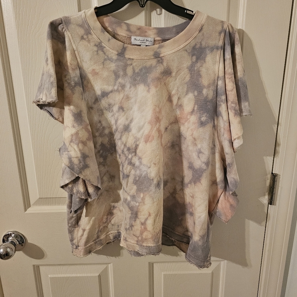 Michael Stars Tie Dye Flutter Tee Size XL
